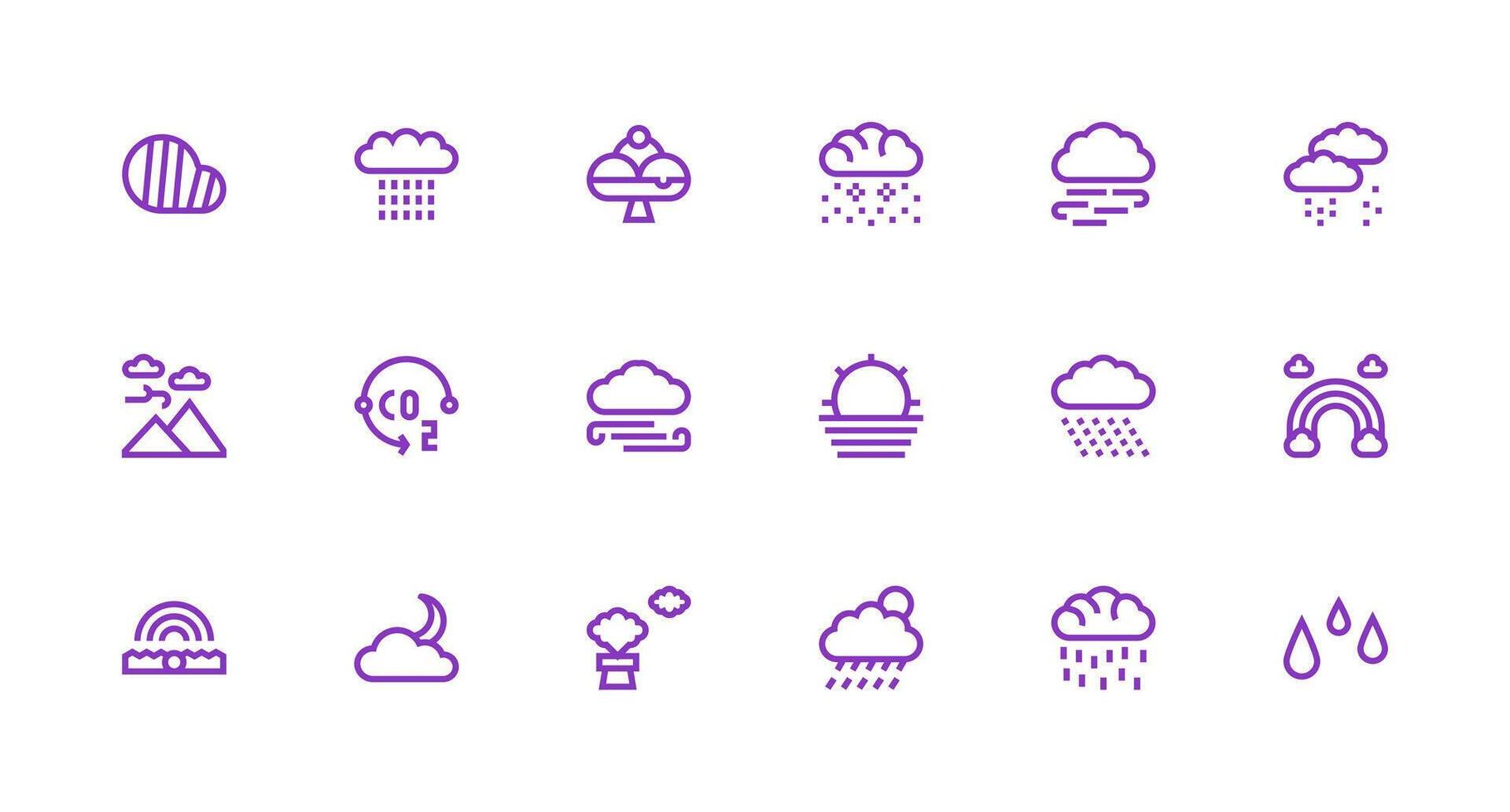 Atmosphere Set with 18 Strong Stroke Line Icons Interface Icons for Daily Use vector