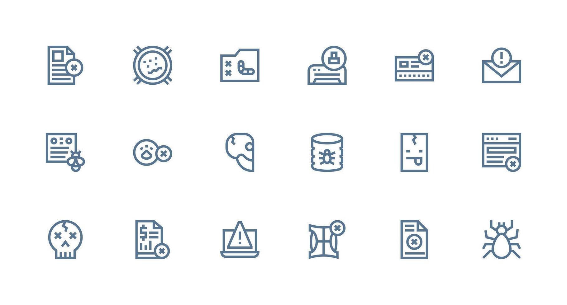 18 Strong Stroke Line Style Icons from Error Message Collection Icon Set for Projects vector