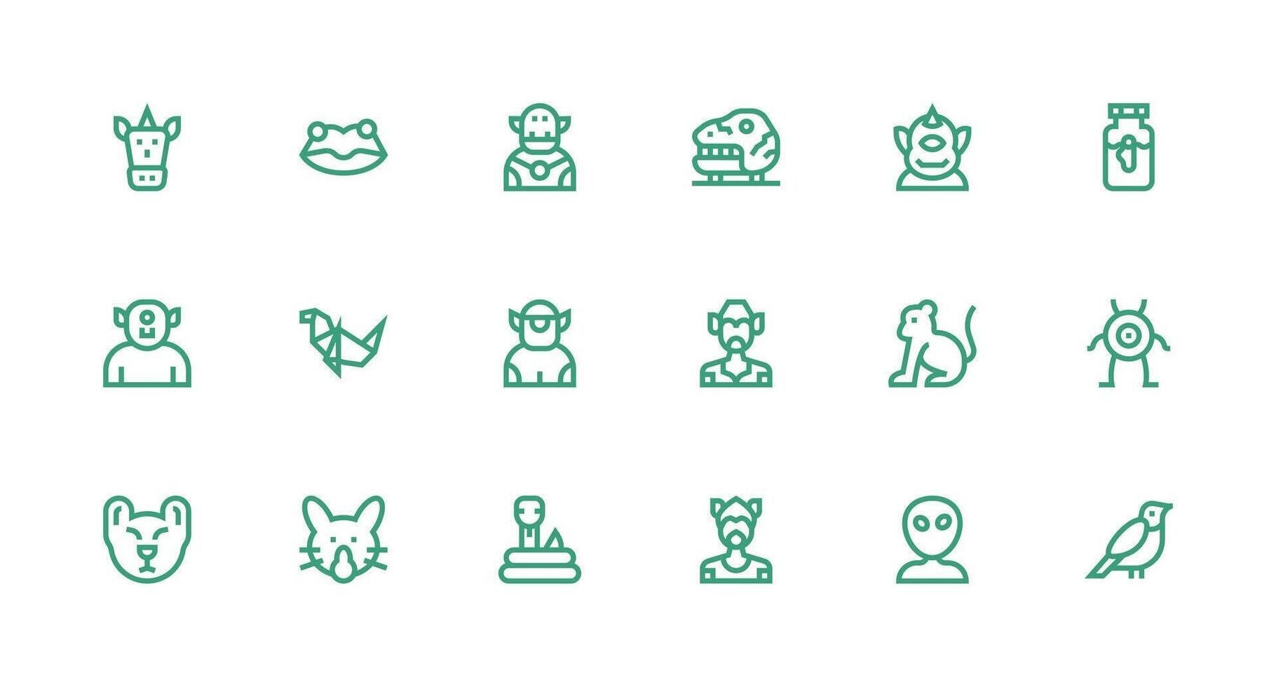 18 Icons for Creature in Strong Stroke Line Format Neatly Designed Icons for Web Platforms vector
