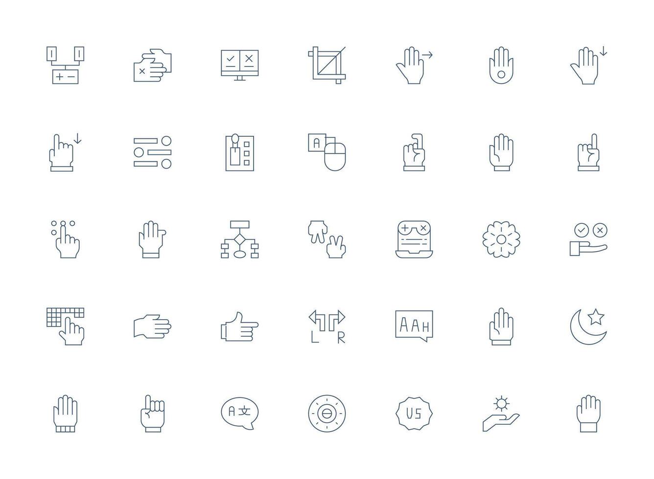 35 Icons for Option in Light Line Format Smart Icon Collection vector