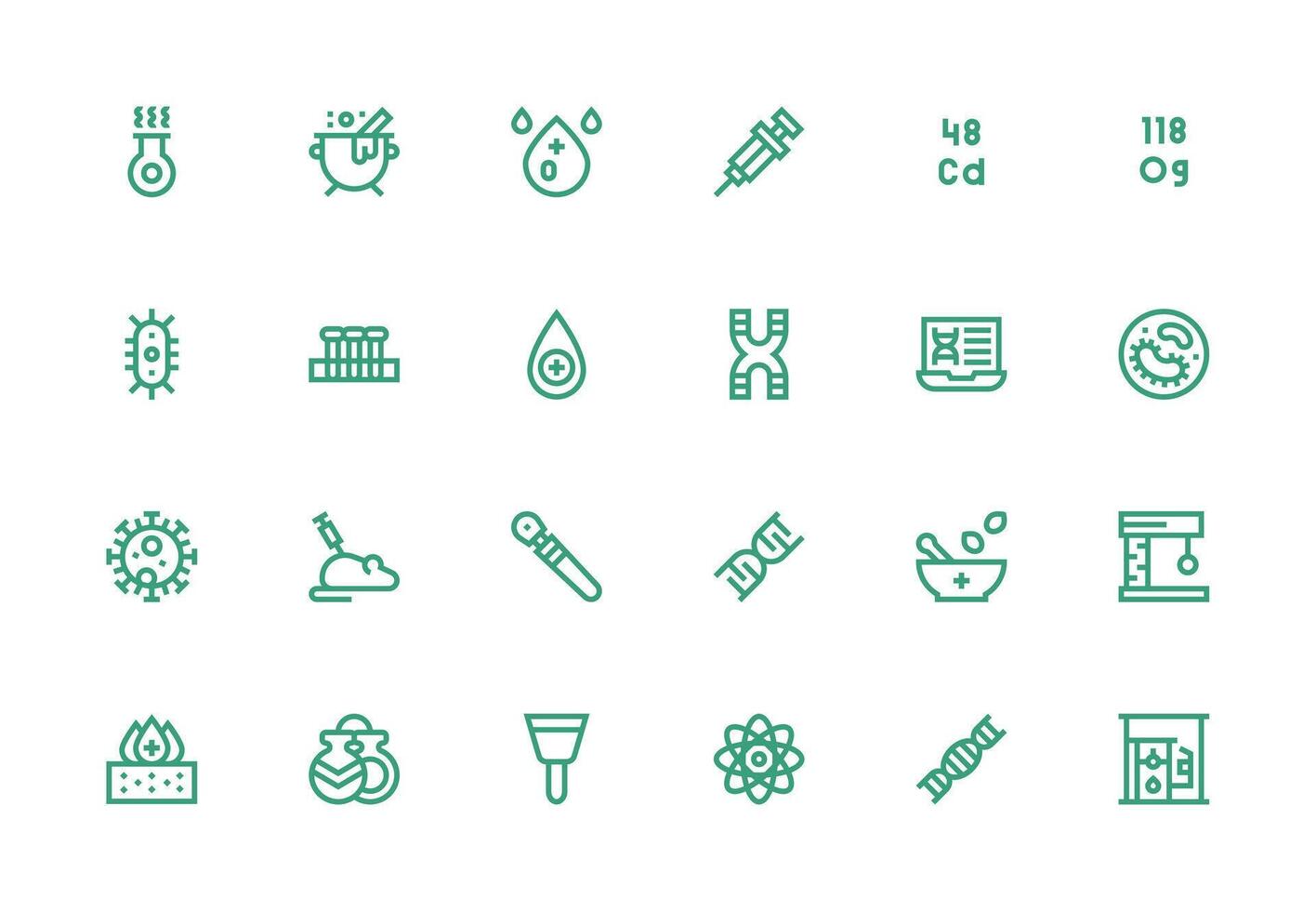 Laboratory Icon Collection with 24 Thick Line Line Designs UI and UX Focused Icon Collection vector