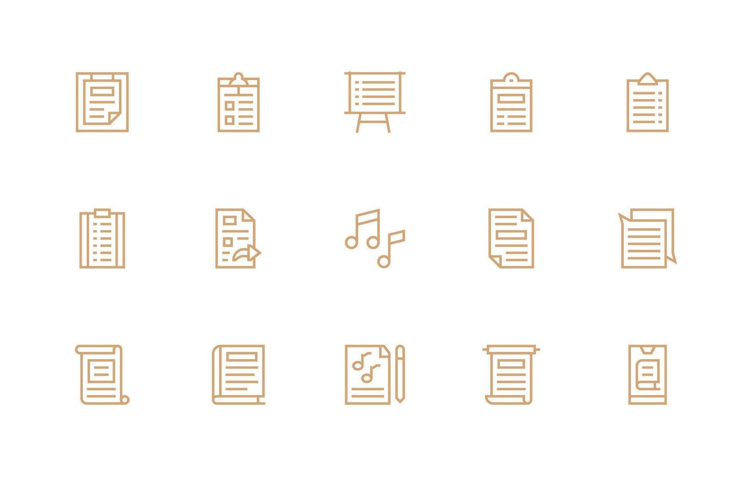 15 Icons for Notes in Regular Line Format Multi-Purpose Icon Set vector