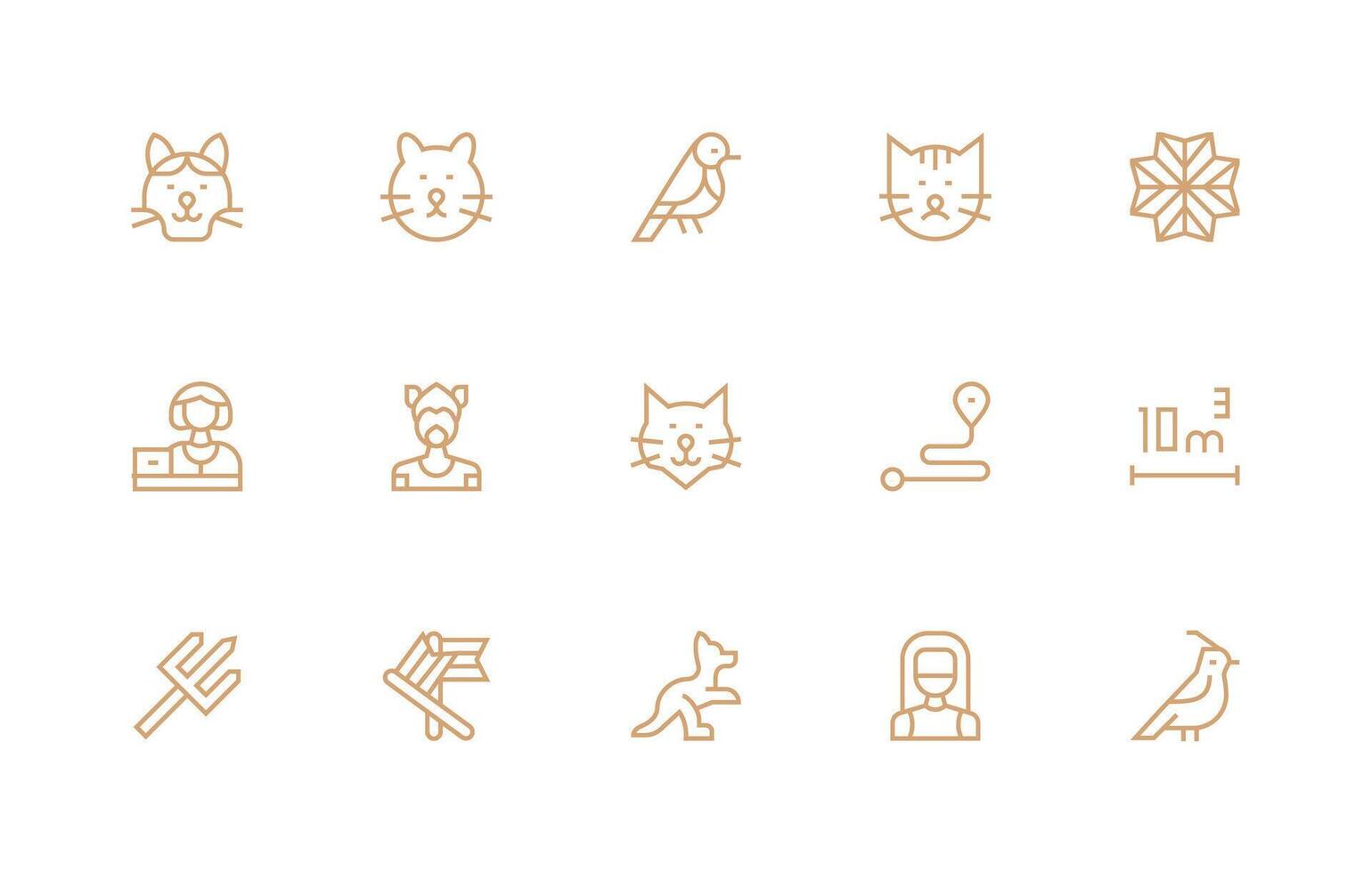 Linear featuring 15 Icons in Regular Line Design Creative Icon Set vector