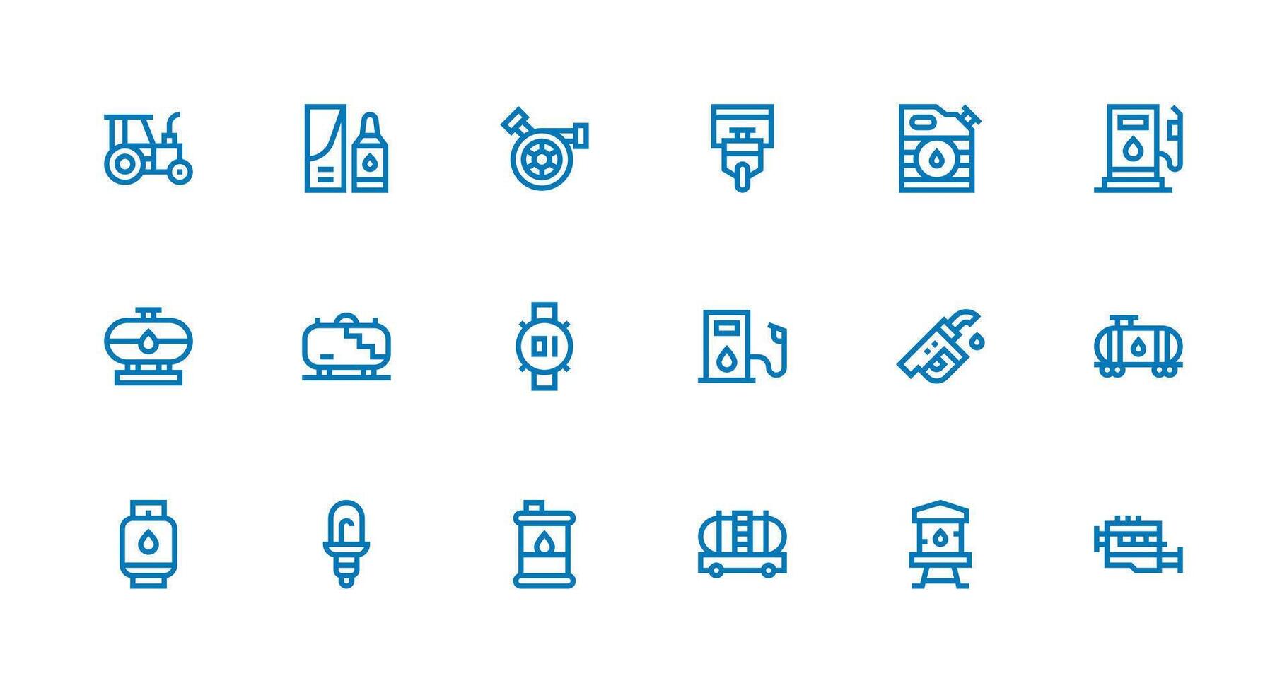 18 Strong Stroke Line Vectors for Diesel Theme Minimal Icon Set for Interface Projects
