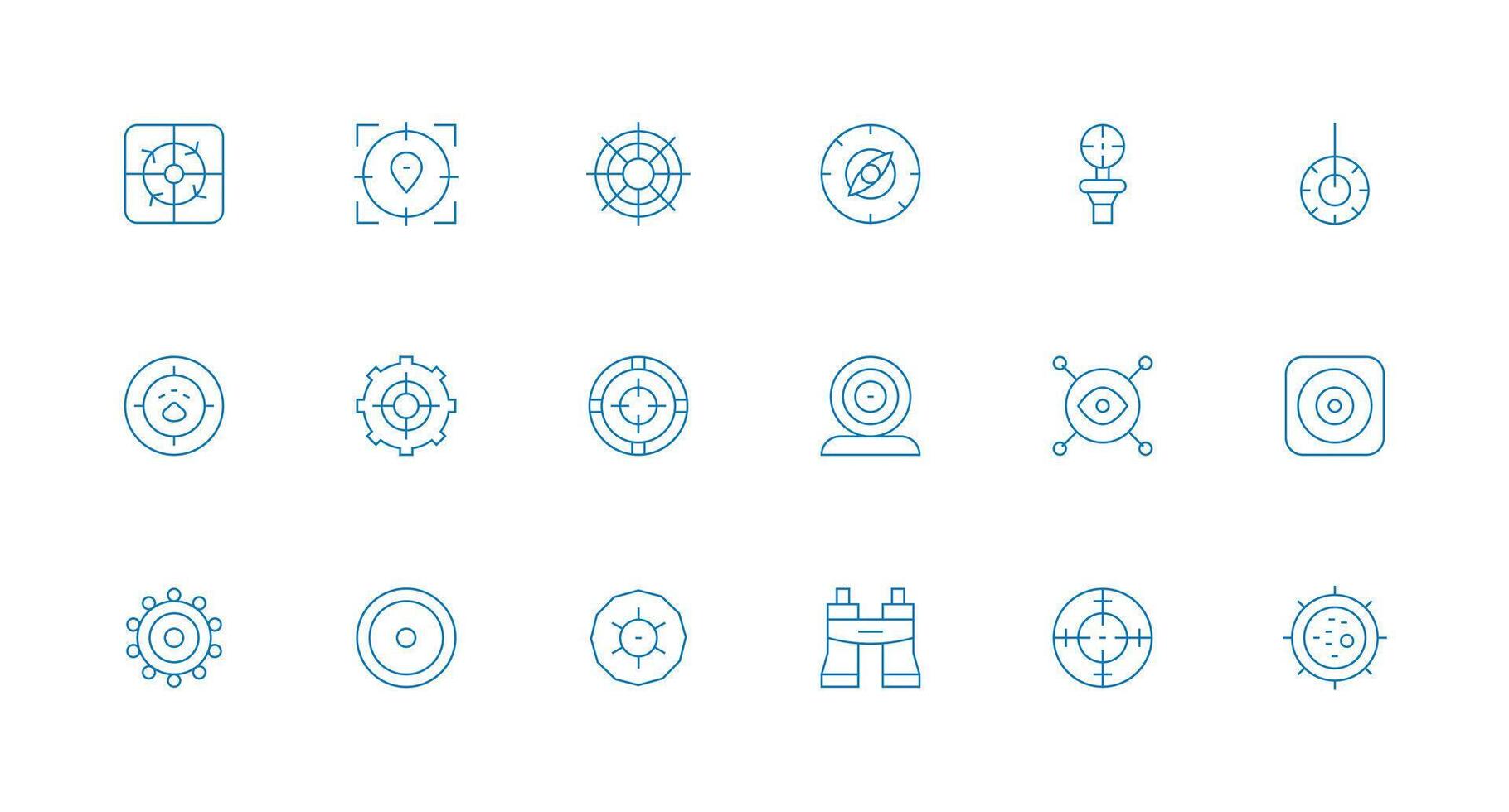 18 Minimal Line Icons for Scope Graphics Complete Icon Bundle for Web Design vector