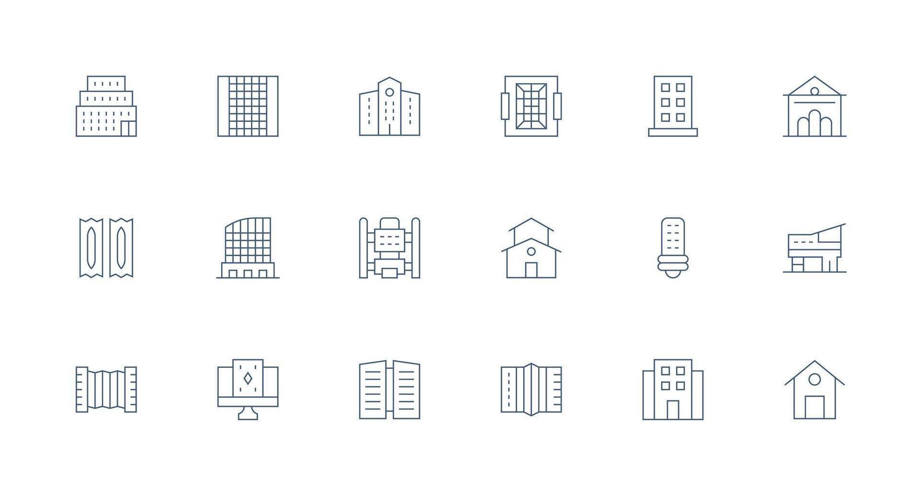 18 Icons for Windows in Minimal Line Format Well-Structured Icons for Creative Use vector