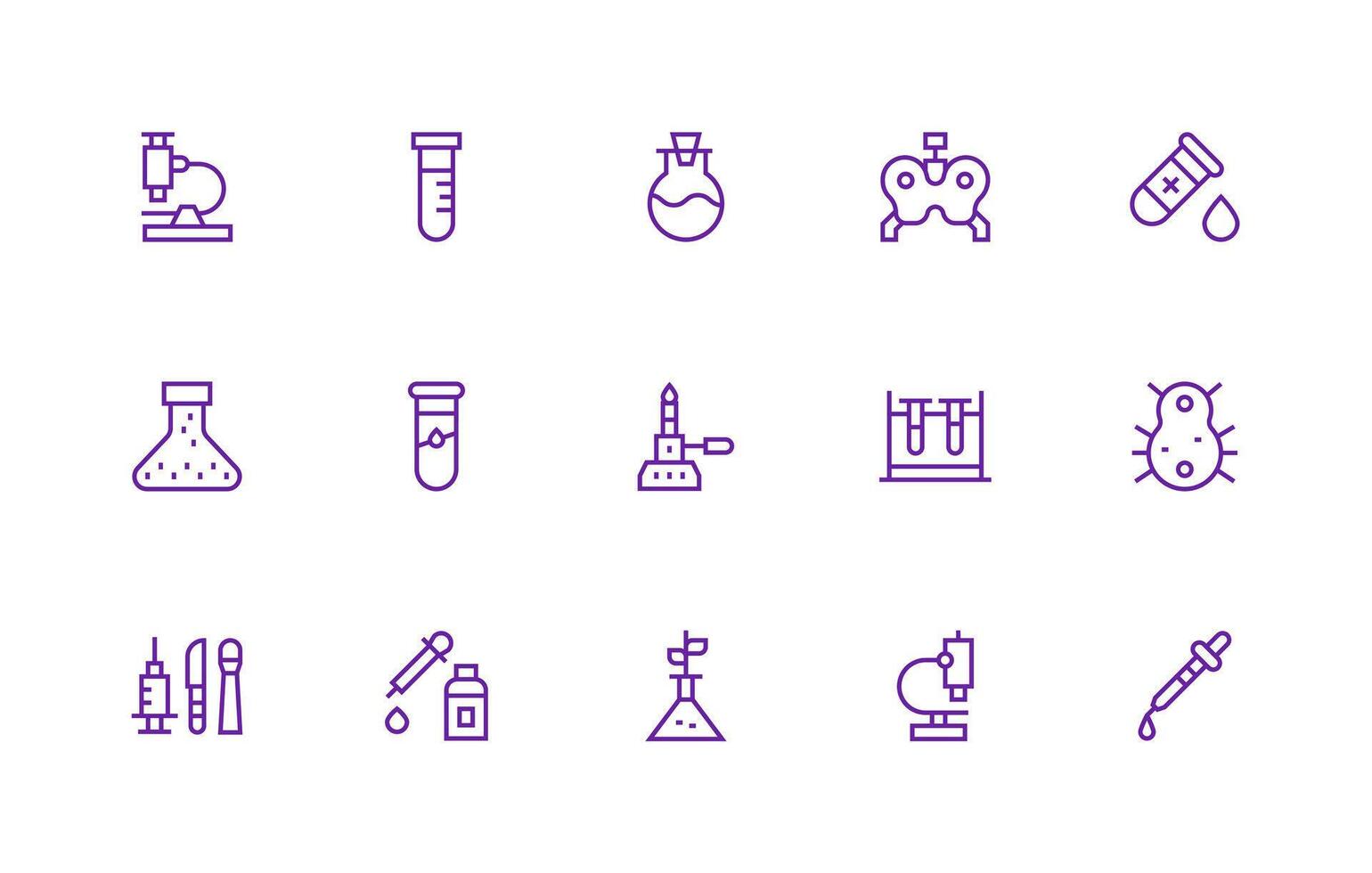 15 Regular Line Style Icons from Lab Equipment Collection Scalable Icons for All Themes vector