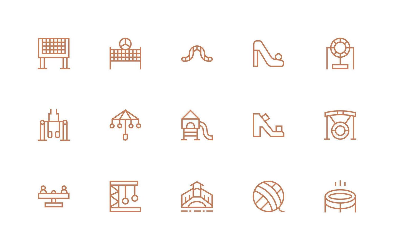 15 Regular Line Icons for Playground Graphics UI Icon Set vector