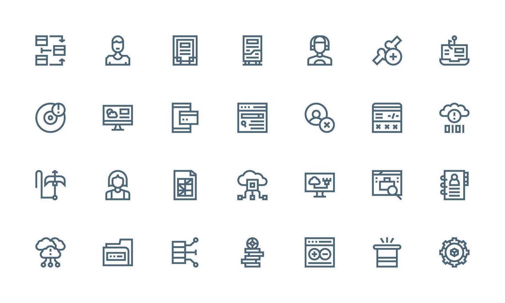 Database Set with 28 Bold Line Icons Icon Set for Web vector
