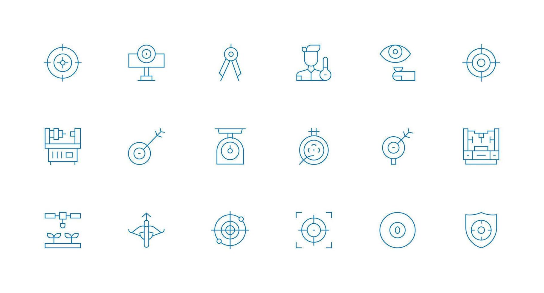 Precision Icon Collection with 18 Minimal Line Designs Interface Icon Collection vector