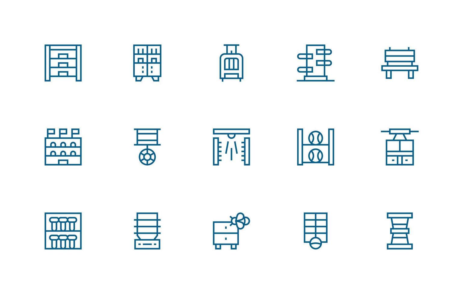 15 Regular Line Style Icons from Shelves Collection Full Icon Library for UI Designers vector