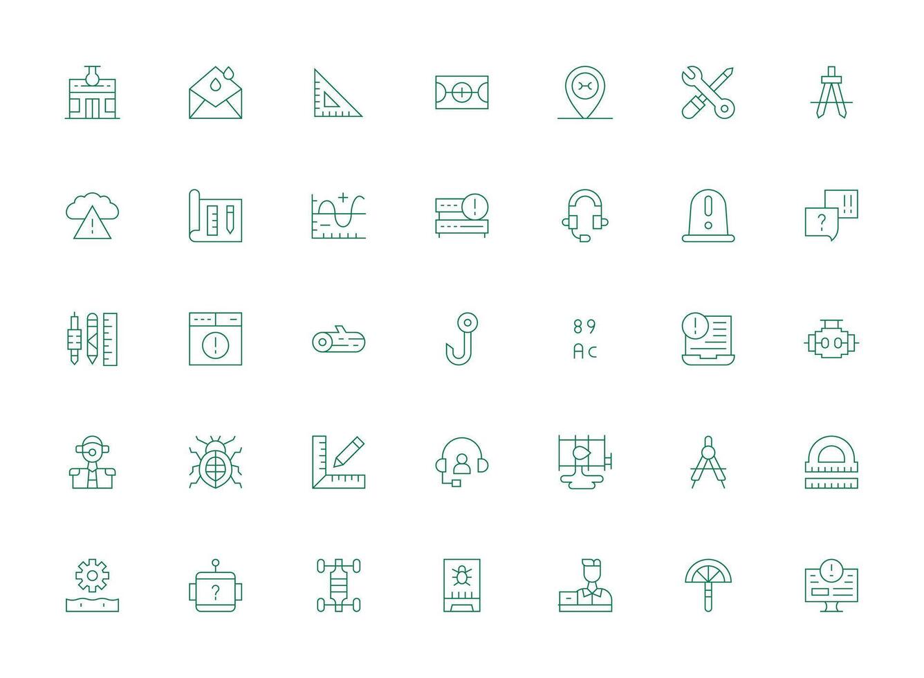 35 Light Line Icons for Technical Graphics Functional Icon Series vector
