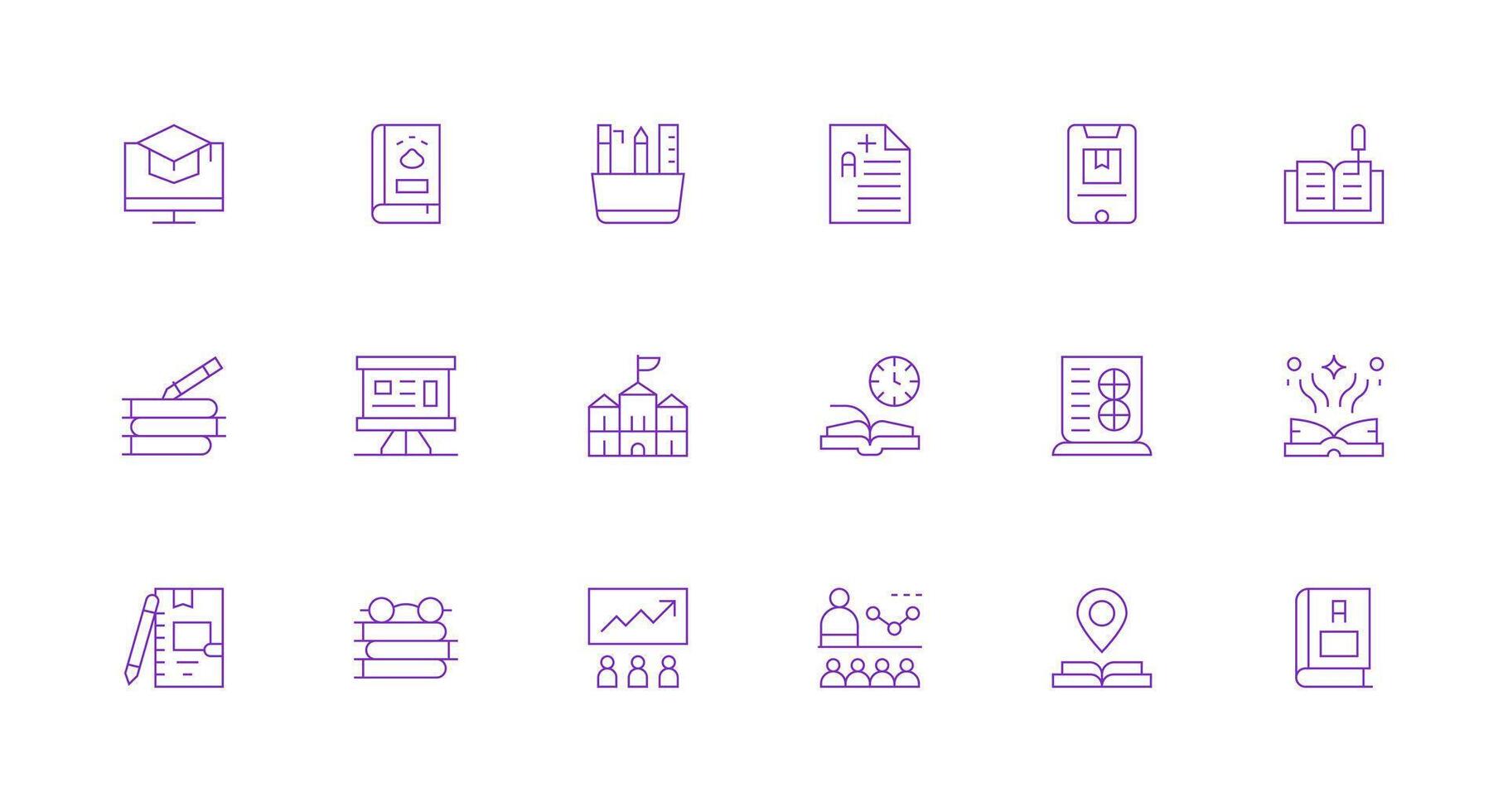 mínimo línea íconos desde aprendizaje conjunto con 18 vectores moderno icono conjunto