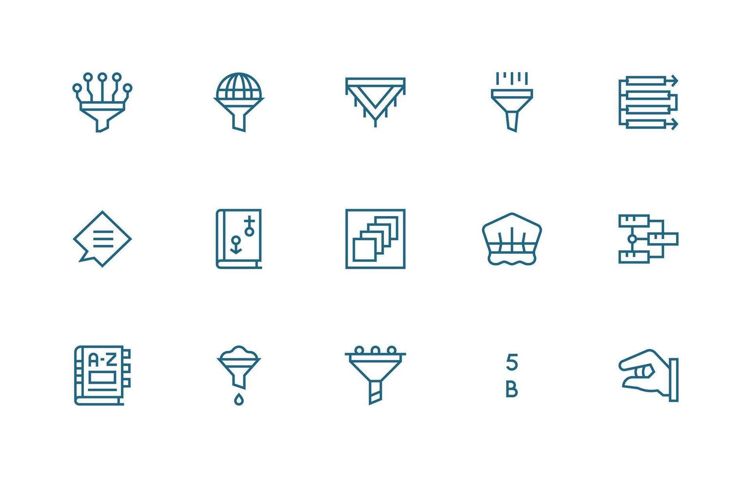 Sorting including 15 Regular Line Illustrations Scalable Icon Pack vector