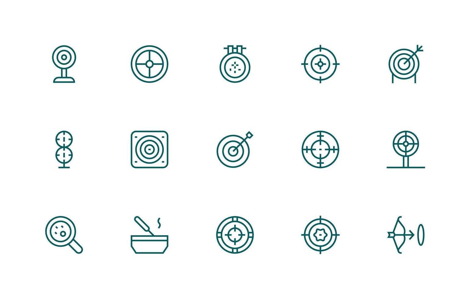 Regular Line Style Accuracy Icons with 15 Vectors Scalable Icons for Cross-Platform Interfaces