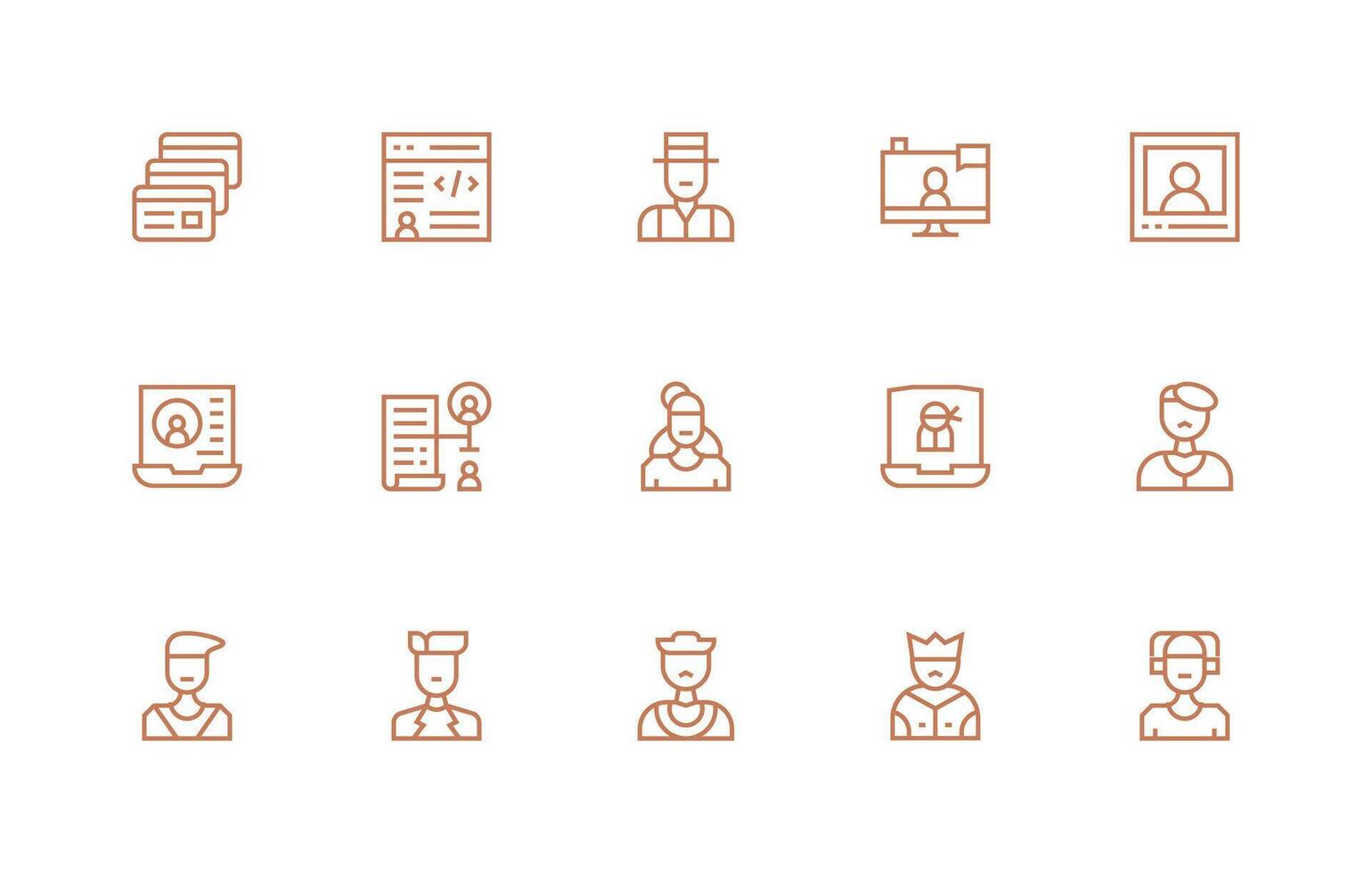 15 Icons for Account Management in Regular Line Format UI-Ready Icon Collection vector