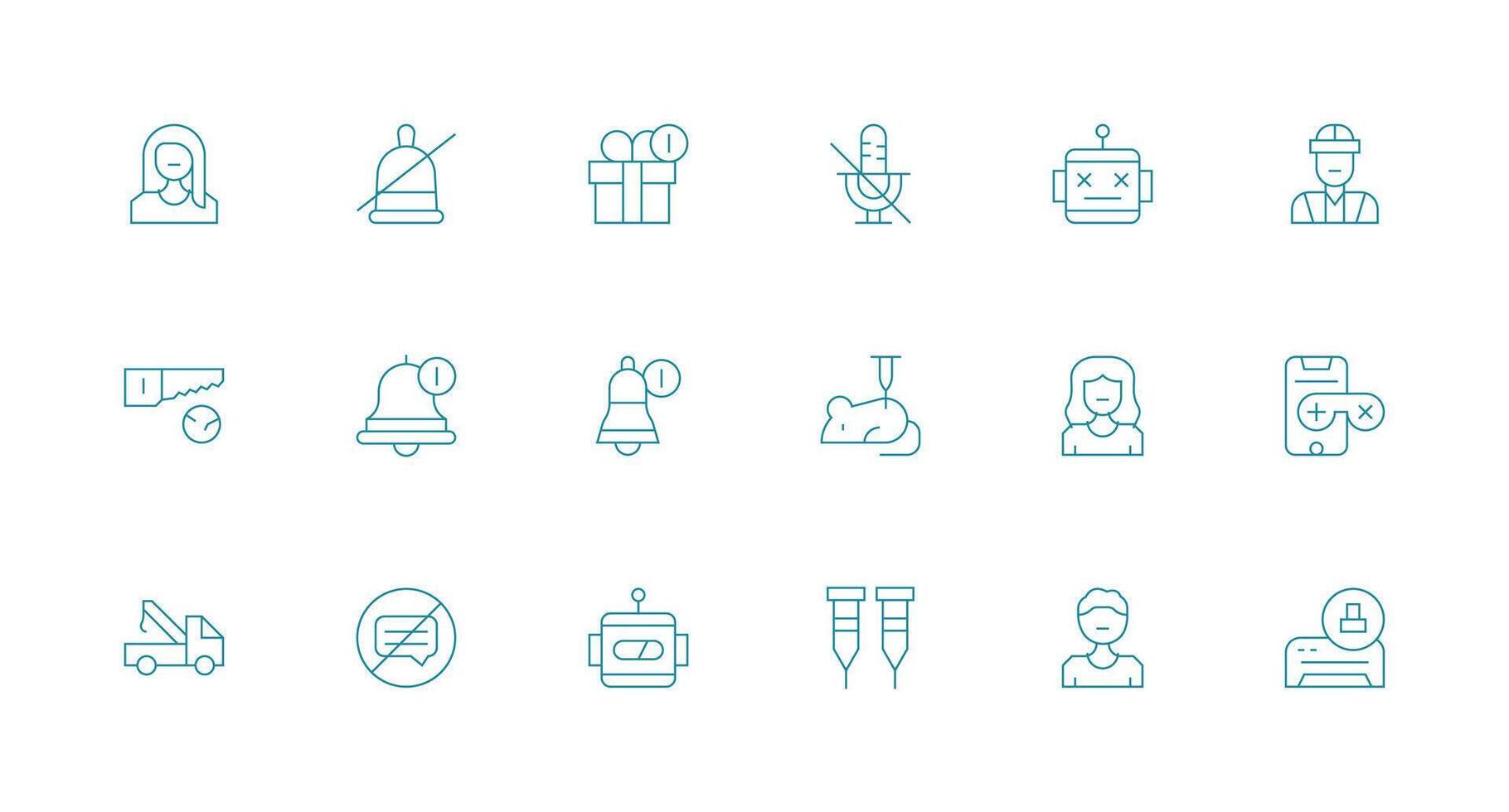 Minimal Line Icons from Disabled Set with 18 Vectors Web and App Icon Pack Collection