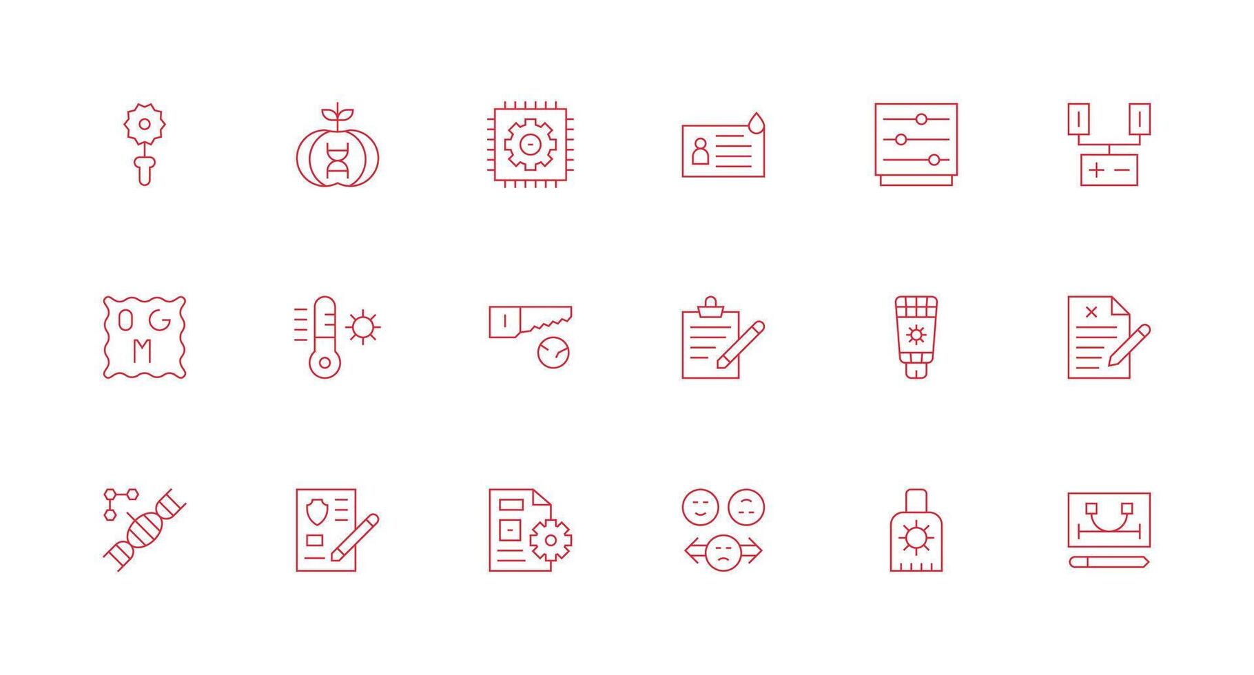 Modification featuring 18 Icons in Minimal Line Design Lightweight Icon Series vector
