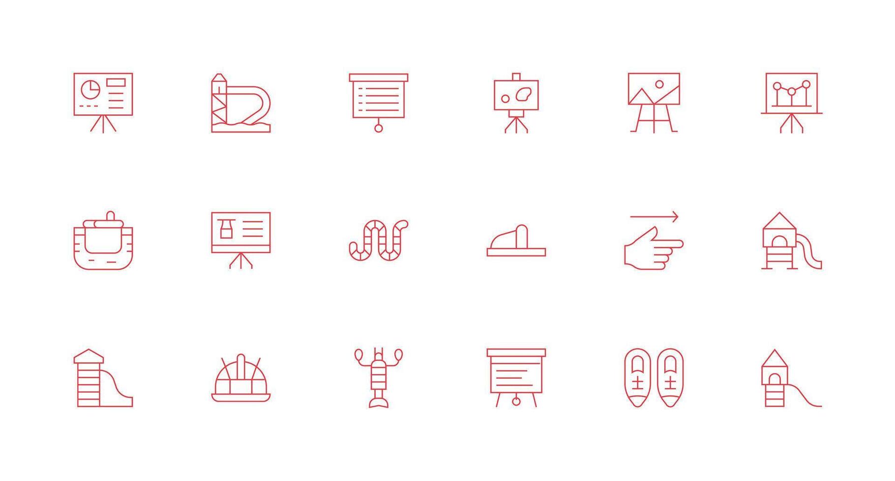 Slide including 18 Minimal Line Illustrations Interface Icon Collection for Daily Projects vector