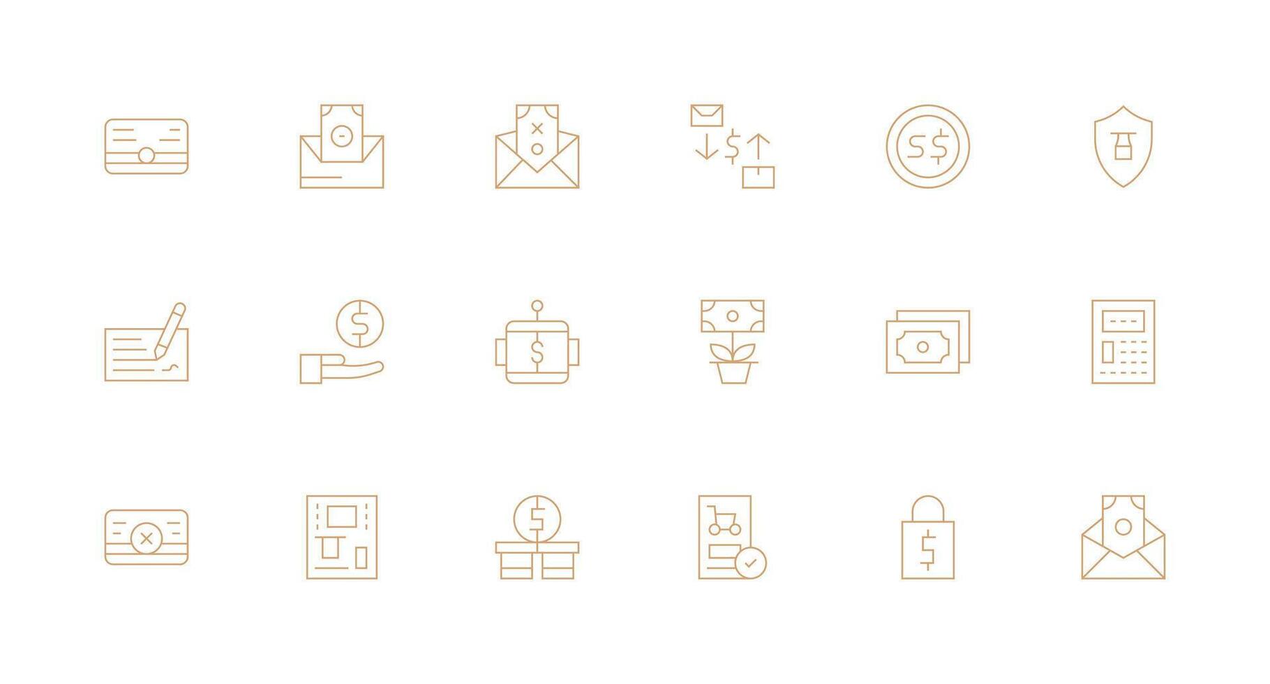 Minimal Line Icons from Banking Set with 18 Vectors Organized Icon Pack for Quick Access
