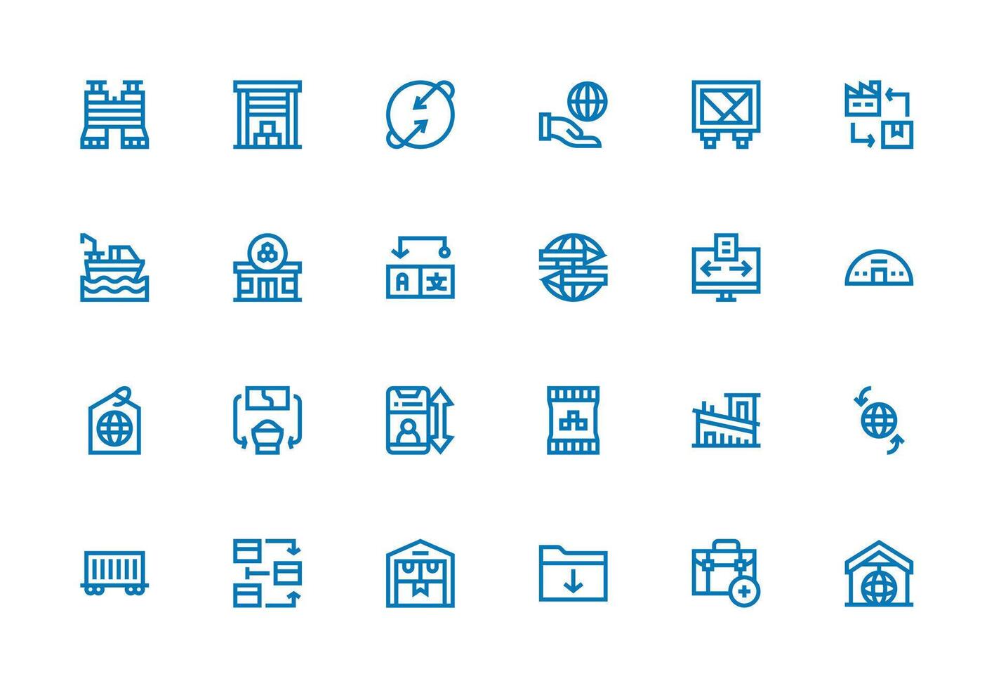 Import Icon Set with 24 Thick Line Line Graphics Design Ready Icon Set for Teams vector