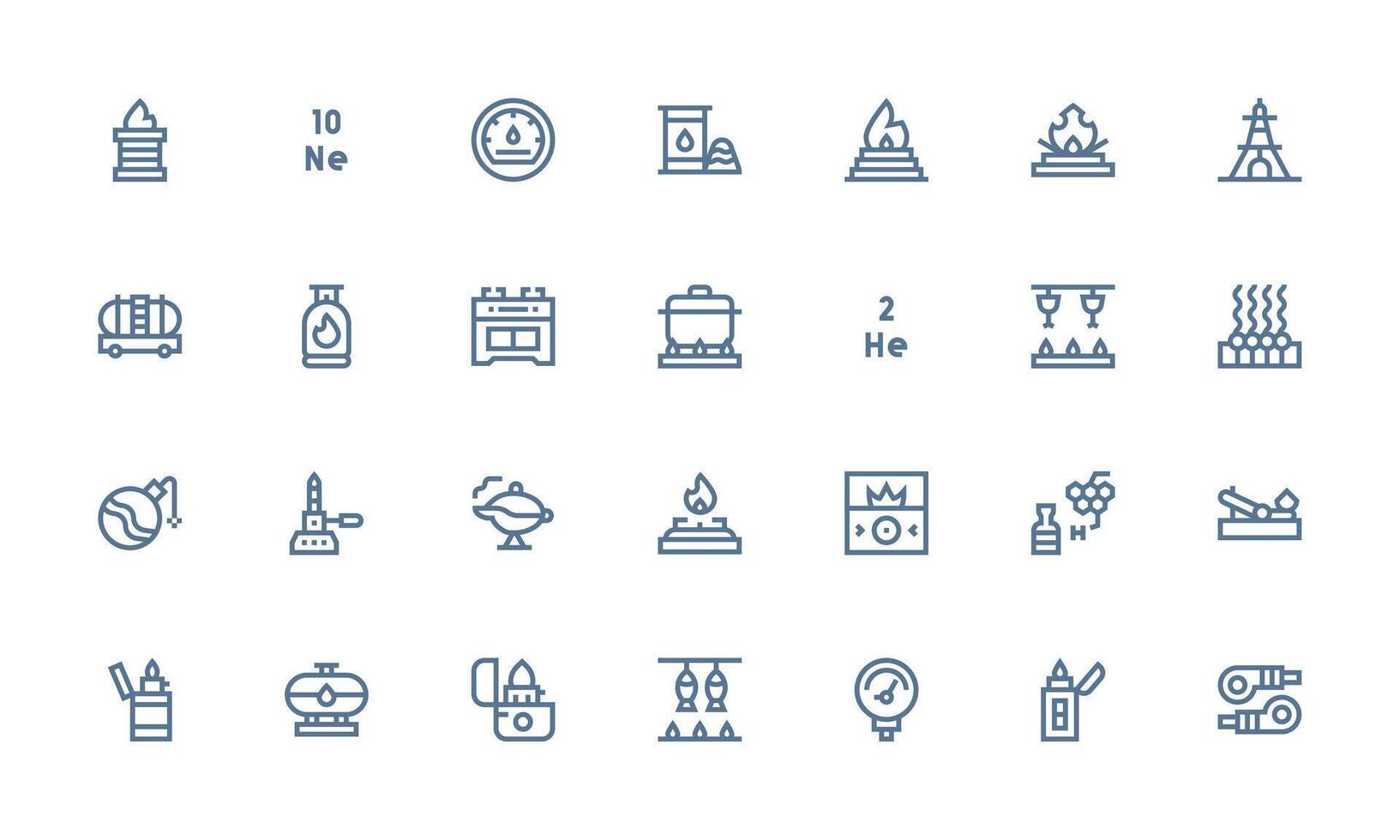 Gas Visual Pack containing 28 Bold Line Icons Clean Set for Layout Prototypes vector