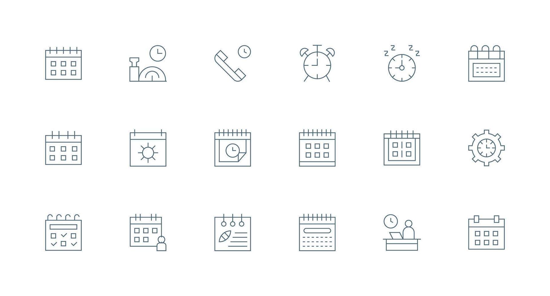 Minimal Line Icons from Time Management Set with 18 Vectors Style Icon Set