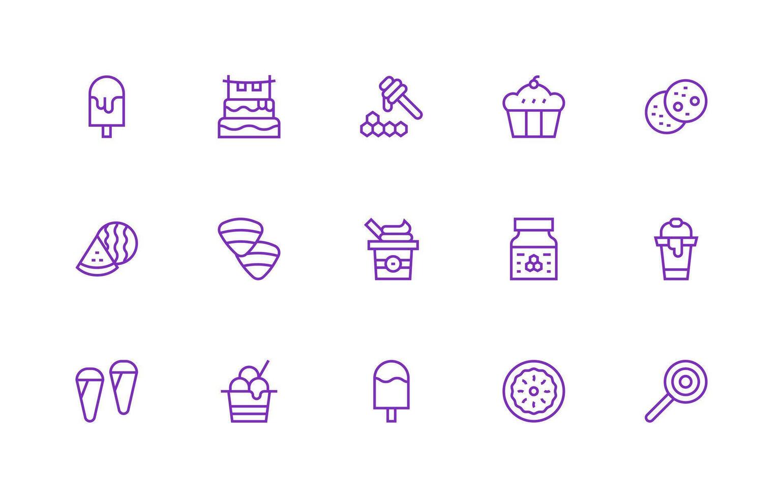 Regular Line Icons from Sweet Set with 15 Vectors Core Icon Collection for Daily Tasks