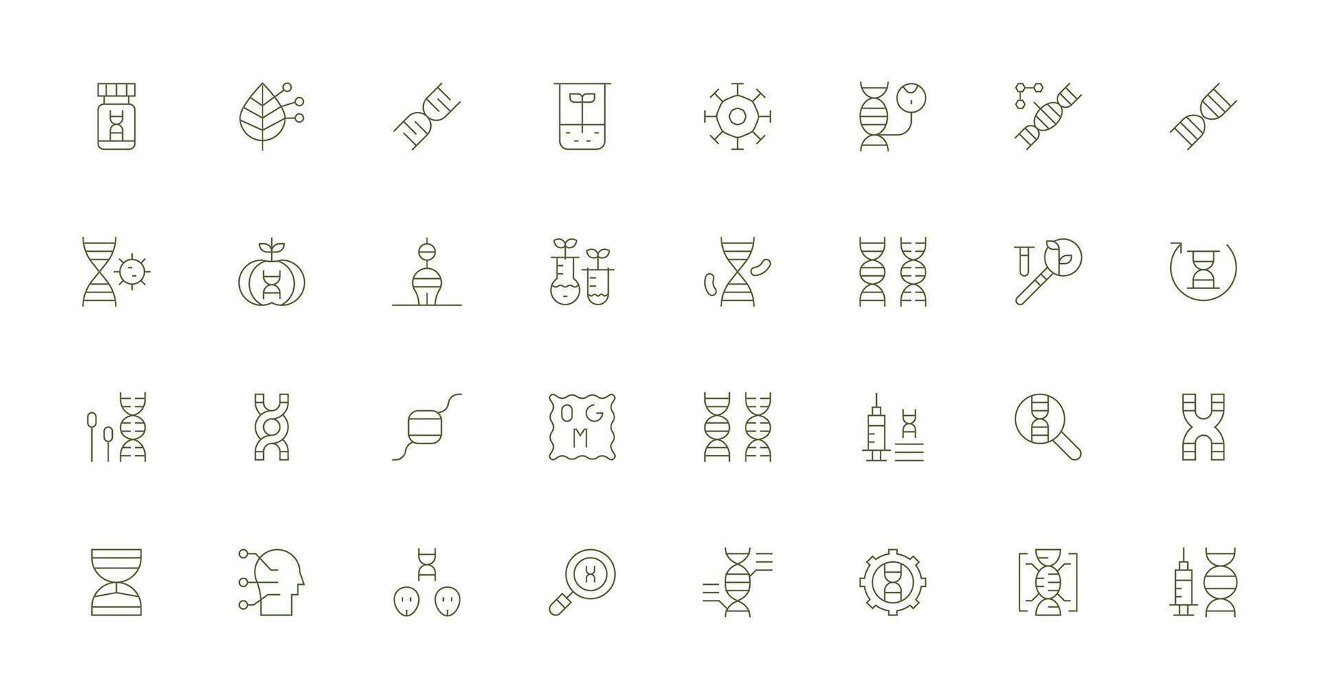 Biotechnology Set with 32 Thin Line Icons Scalable Icons for All Themes vector