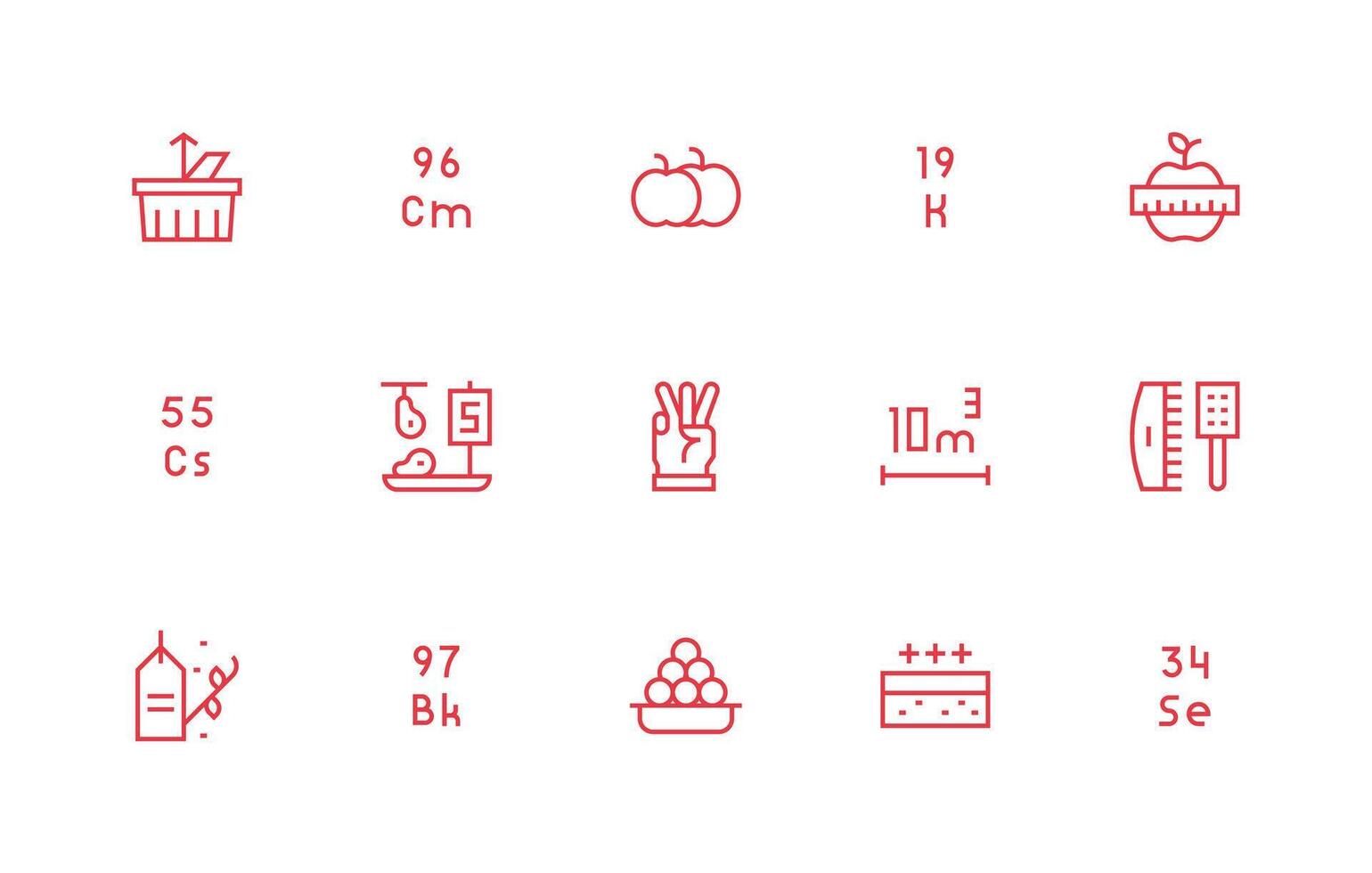 15 Regular Line Vectors for Quantity Theme UI and UX Focused Icon Collection