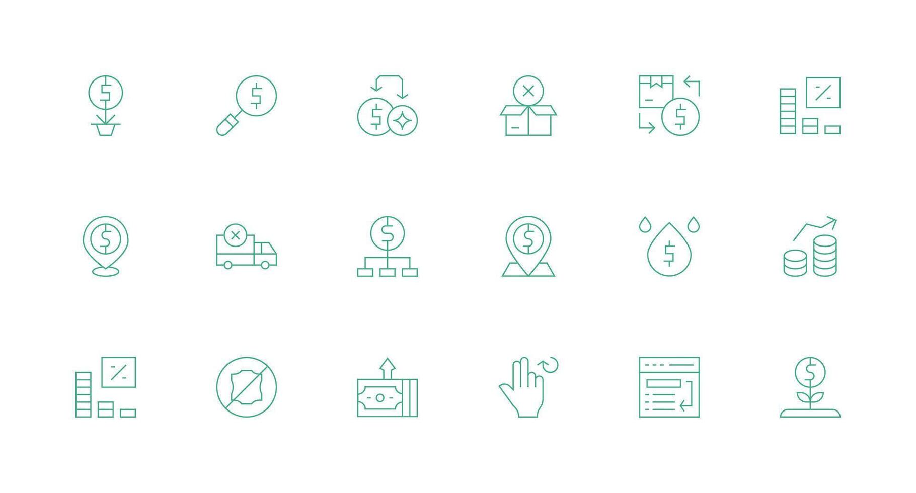 18 Minimal Line Vectors for Return Theme Clean Icon Collection for Web Use