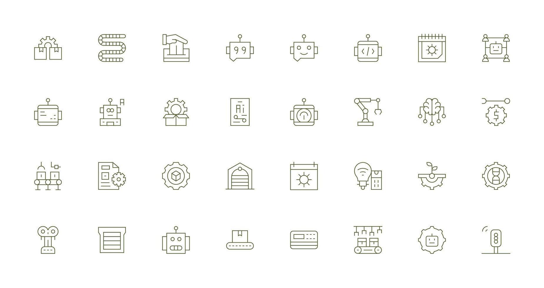 32 Thin Line Vectors for Automation Theme Customizable Icon Series for Mobile Screens