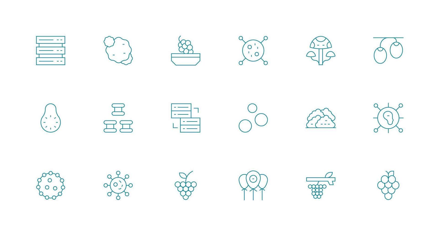 Cluster featuring 18 Icons in Minimal Line Design Icon Set for Projects vector