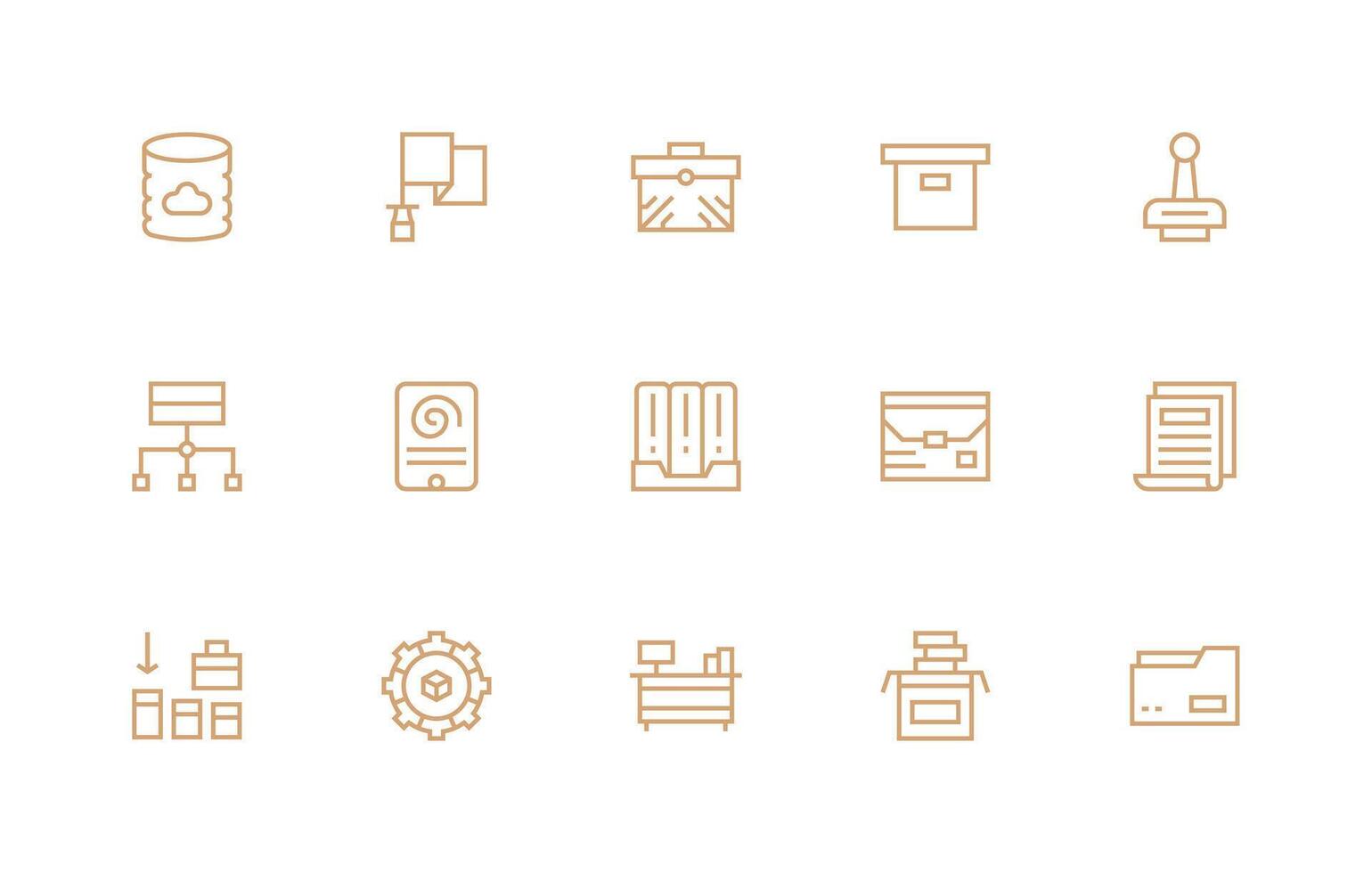 archivos icono conjunto con 15 regular línea gráficos web y aplicación icono paquete colección vector