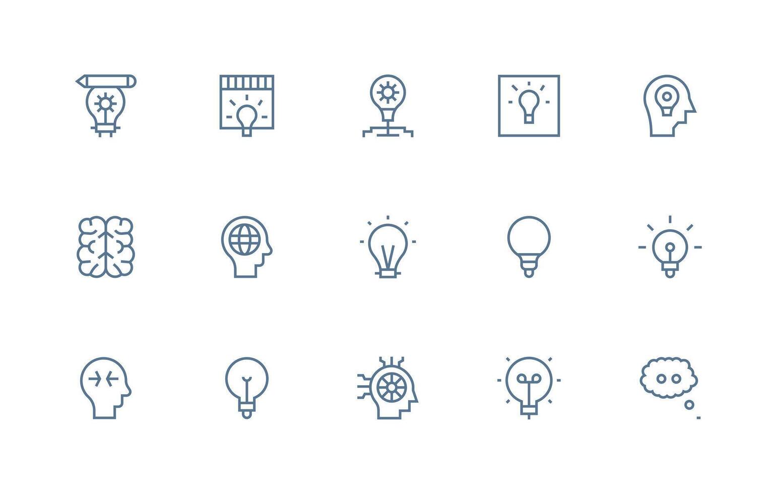 15 Regular Line Vectors for Thinking Theme Design Ready Icon Set for Teams