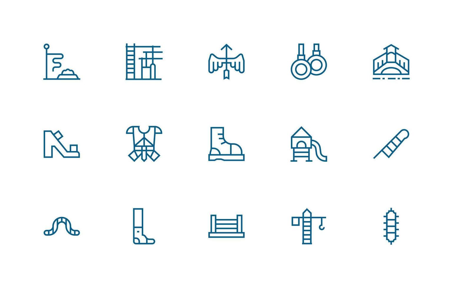 Climbing featuring 15 Icons in Regular Line Design Versatile Icon Collection for Designers vector