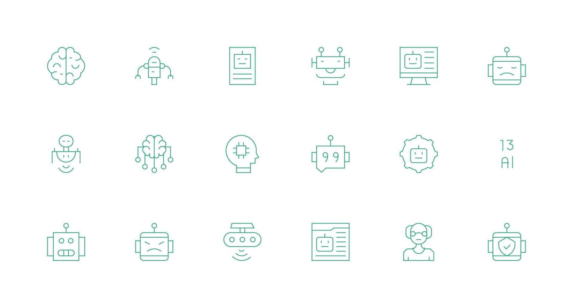 Minimal Line Icons from Ai Set with 18 Vectors Interface Icons for Daily Use