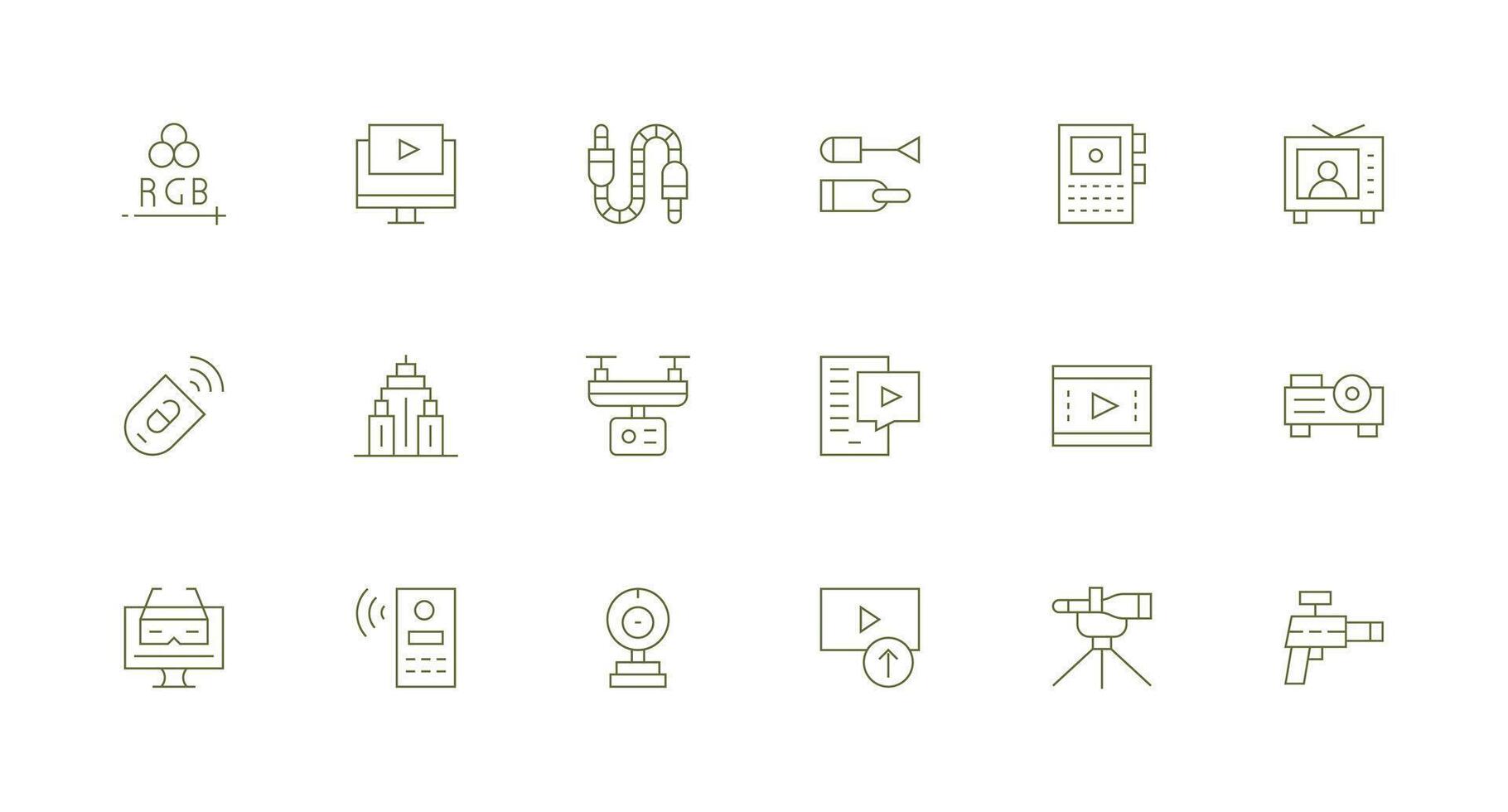 18 Icons for in Minimal Line Format Quick Access Icons for UI Development vector
