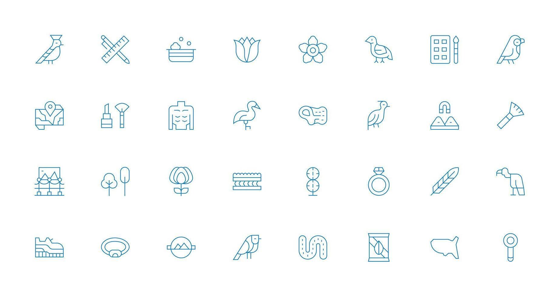 32 Thin Line Vectors for Contour Theme Core Icon Collection for Daily Tasks