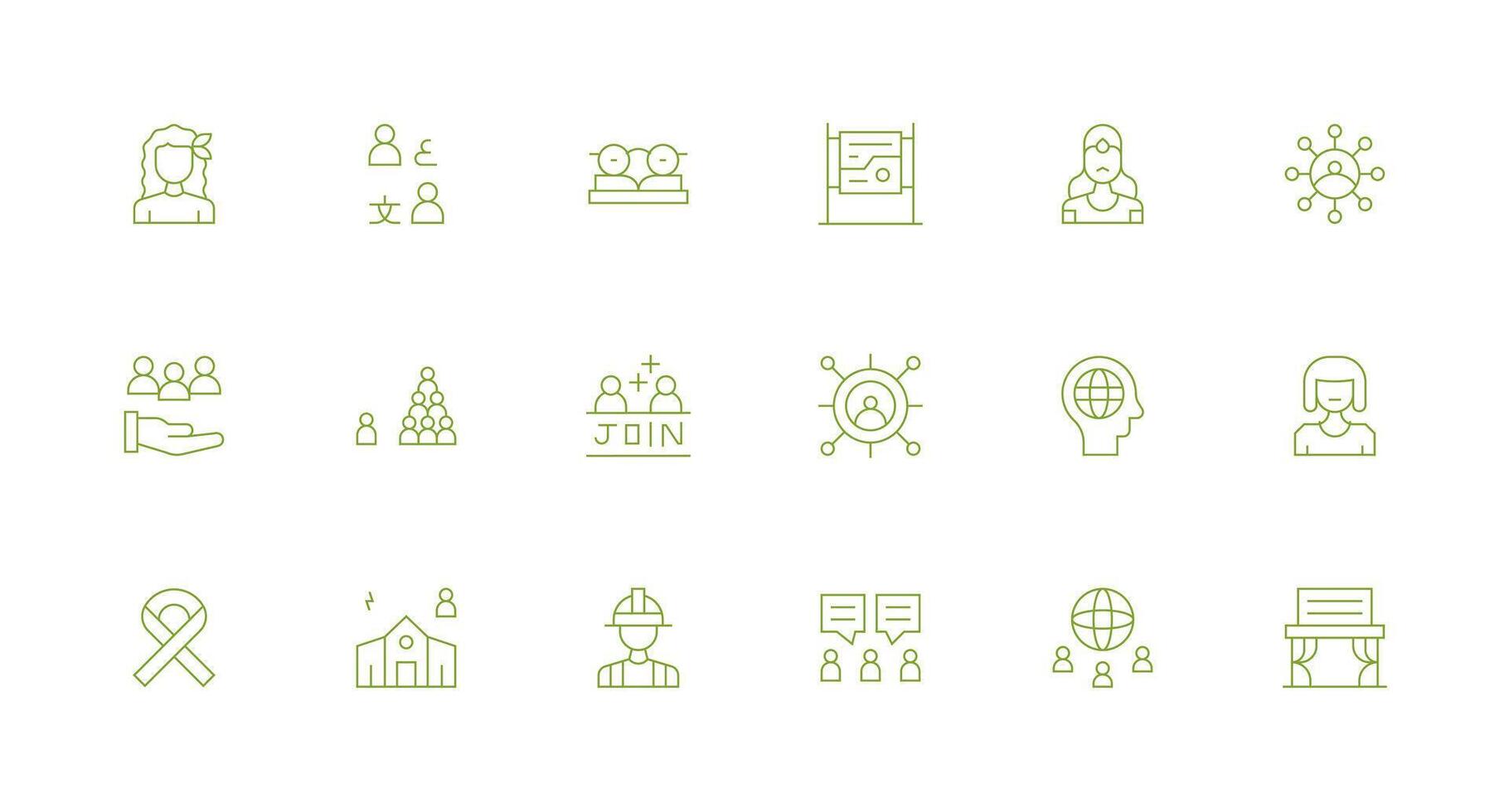 Community Set with 18 Minimal Line Icons Basic Icon Series vector