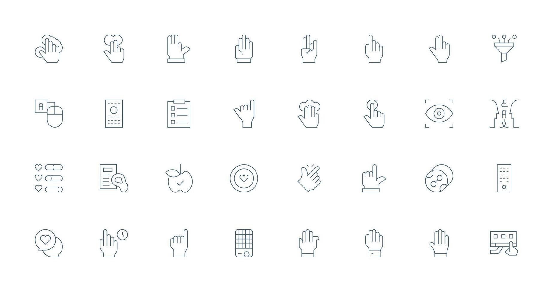Select Visual Pack containing 32 Thin Line Icons Neat Icon Set vector