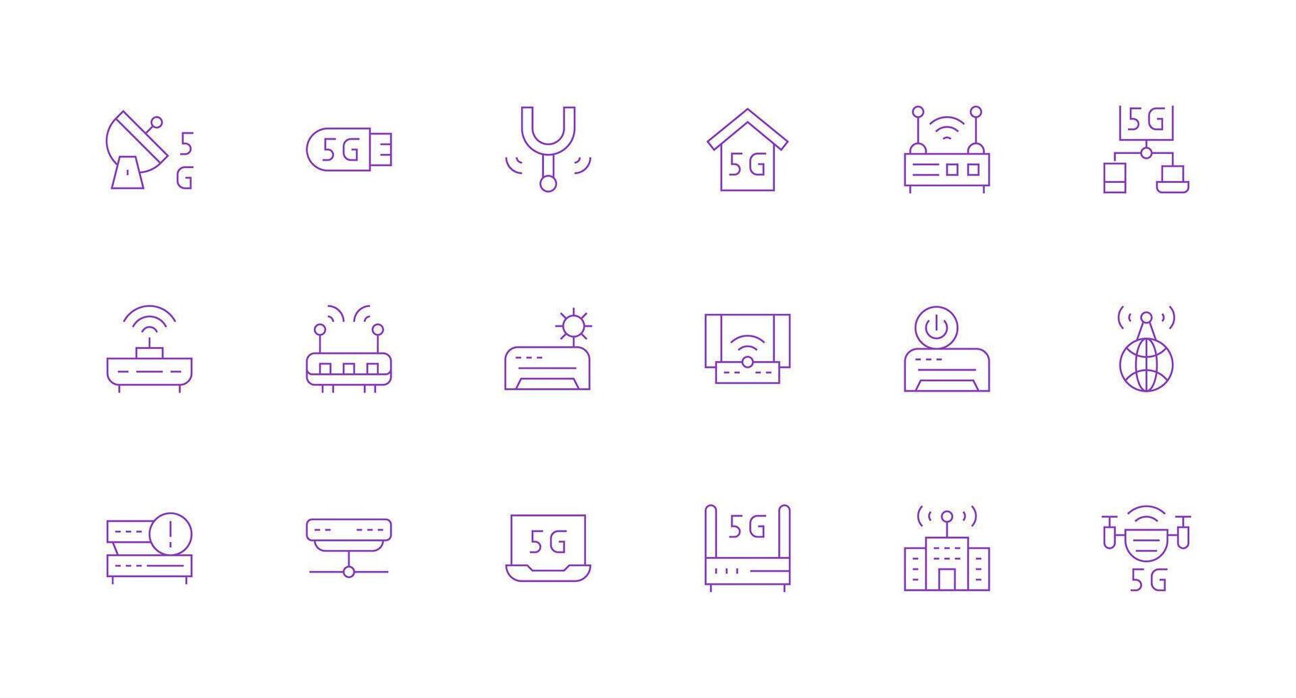 Modem Design Icons featuring 18 in Minimal Line Style Interface Icon Collection for Daily Projects vector