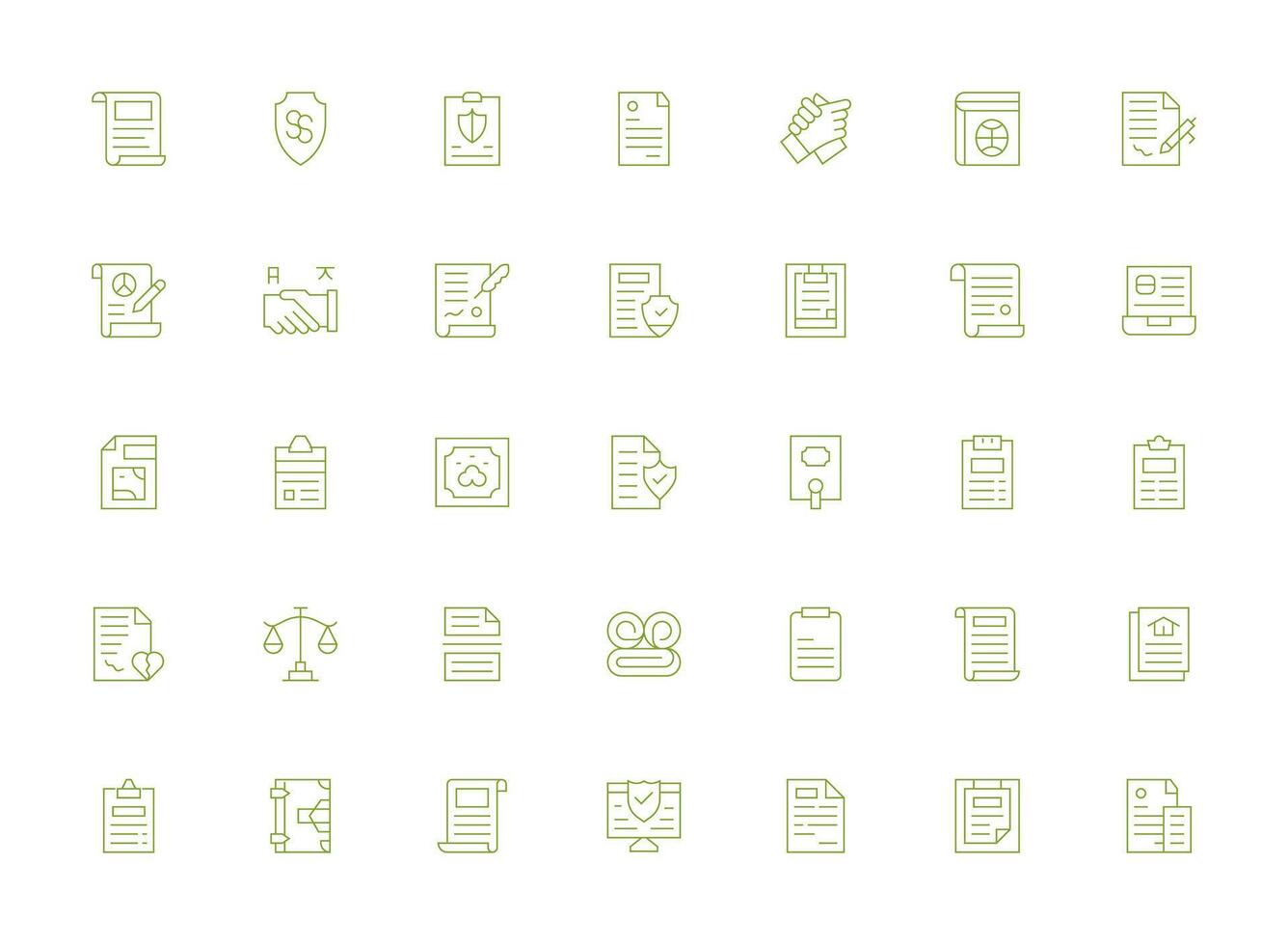 Light Line Icons from Contract Set with 35 Vectors Compact Icon Set