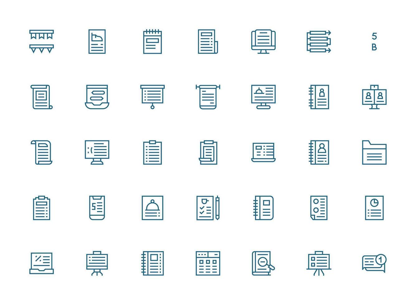 regular limpiar línea estilo lista íconos con 35 vectores limpiar conjunto para diseño prototipos