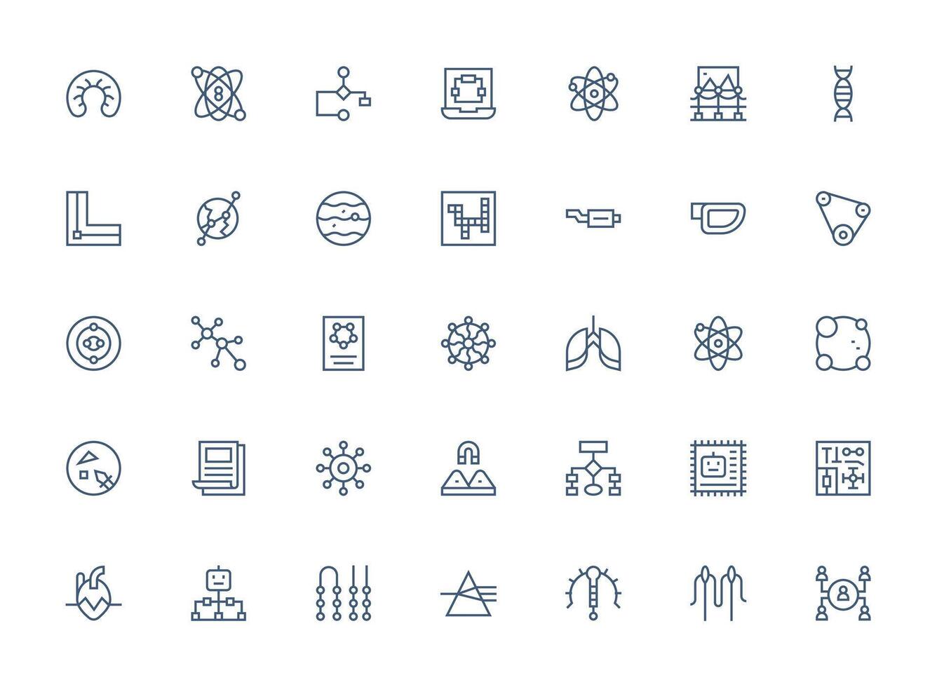 diagrama icono conjunto con 35 regular limpiar línea gráficos icono conjunto vector