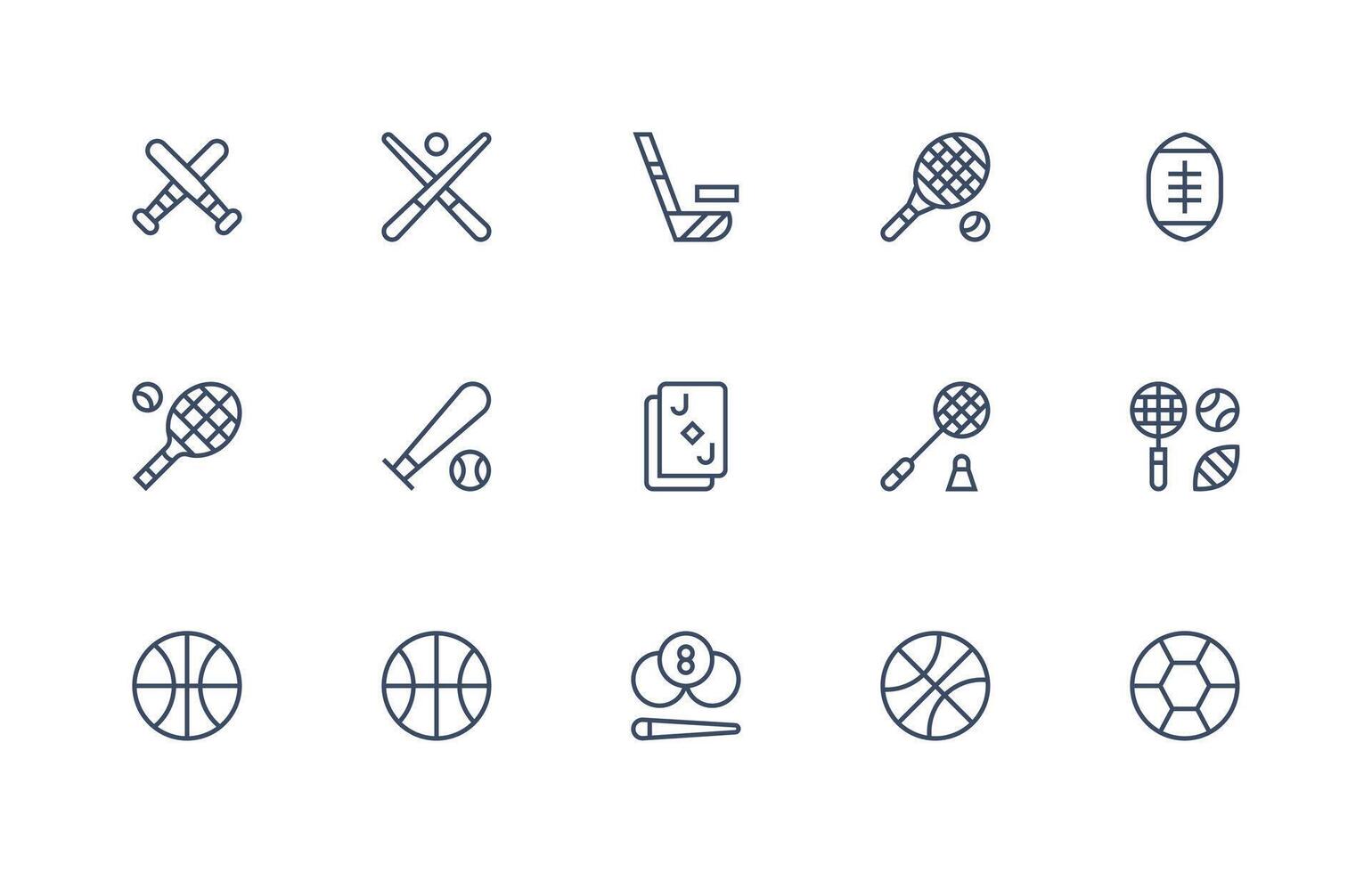15 Regular Line Vectors for Game Icon Theme Digital Icon Collection