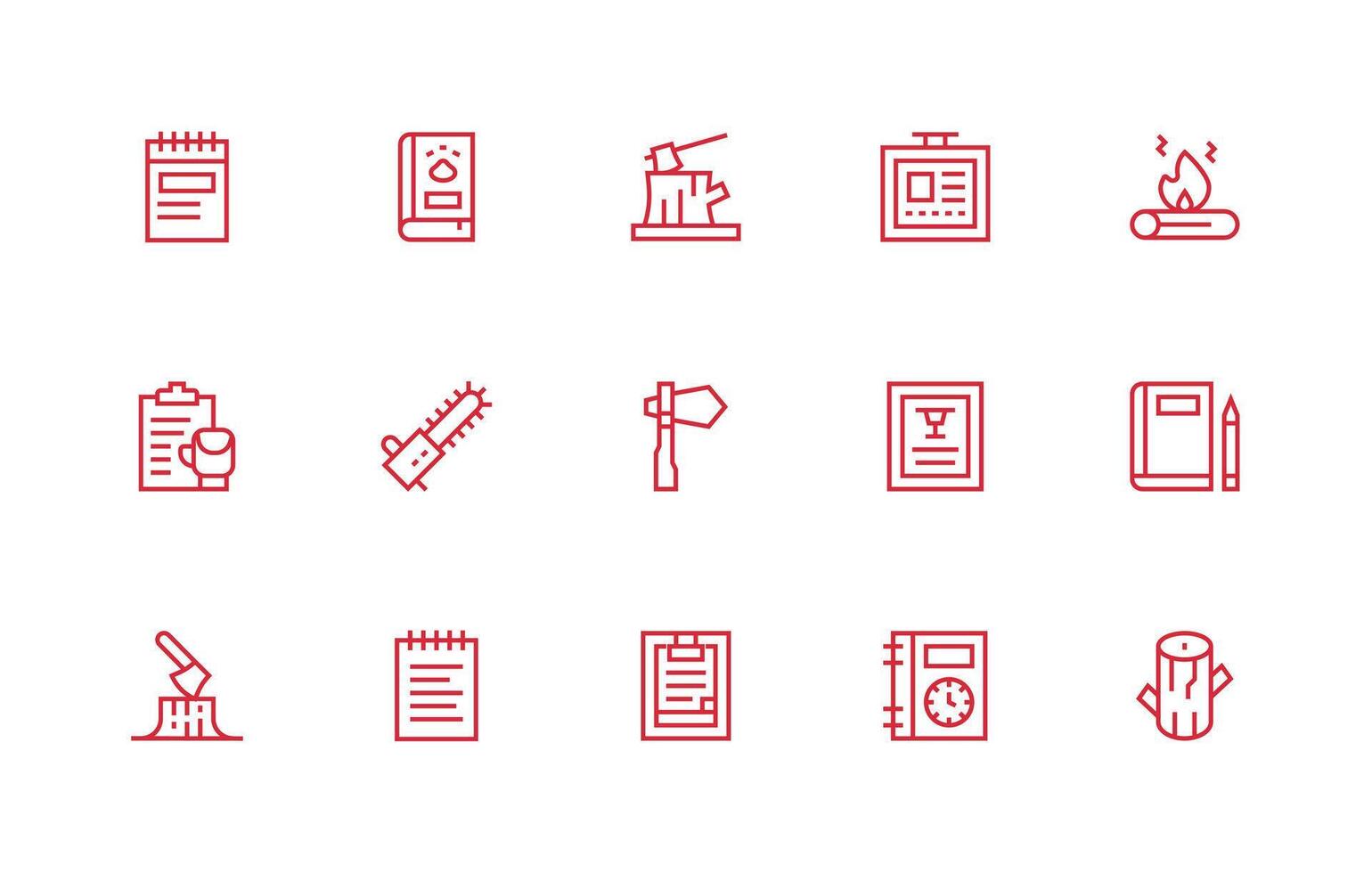 Regular Line Icons from Log Set with 15 Vectors Essential Icons for Rapid UI Building