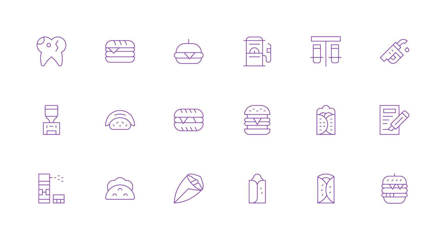 Minimal Line Icons from Filling Set with 18 Vectors Scalable Icon Pack
