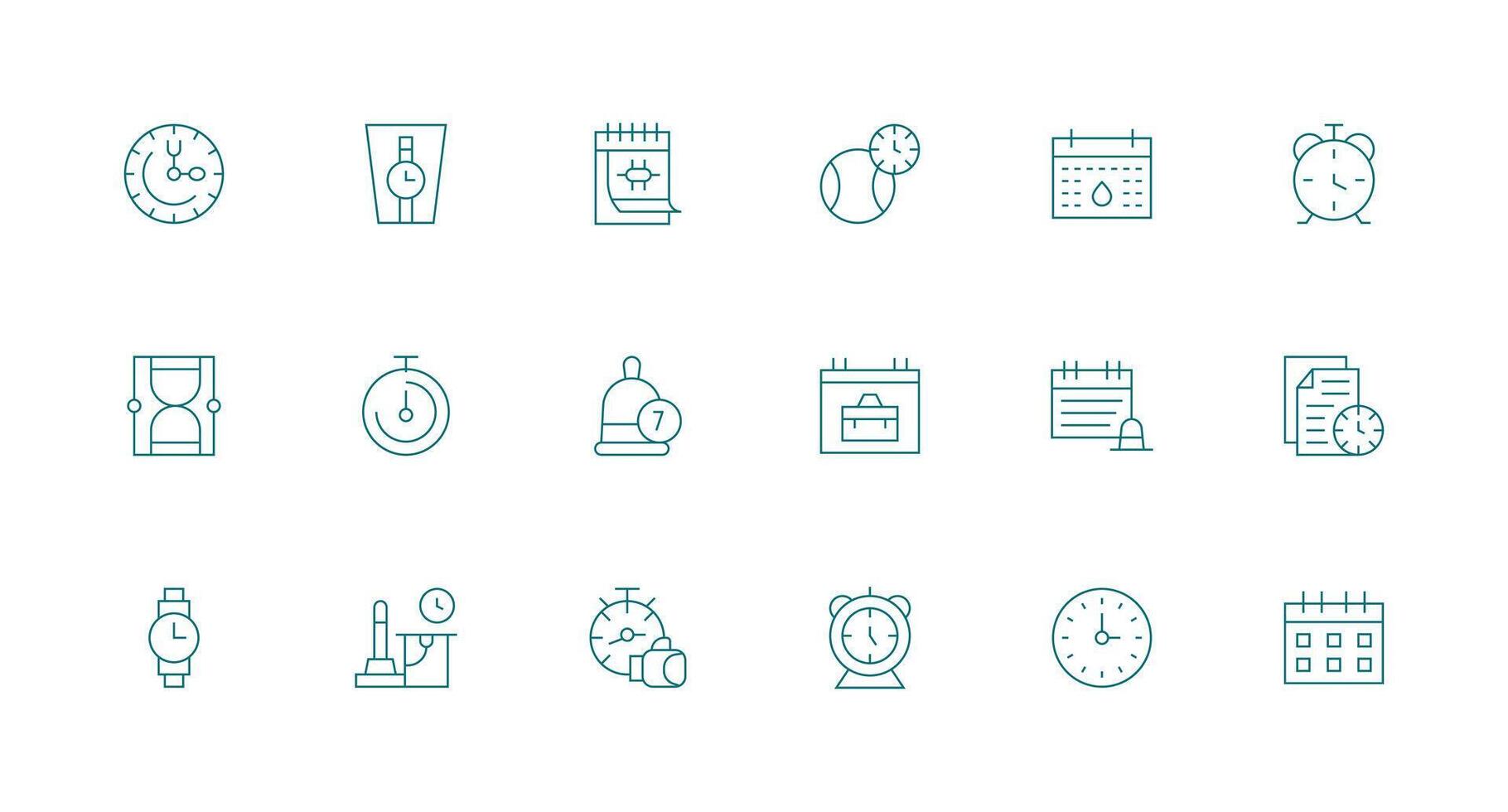 18 Minimal Line Style Icons from Deadline Collection Scalable Icons for All Themes vector