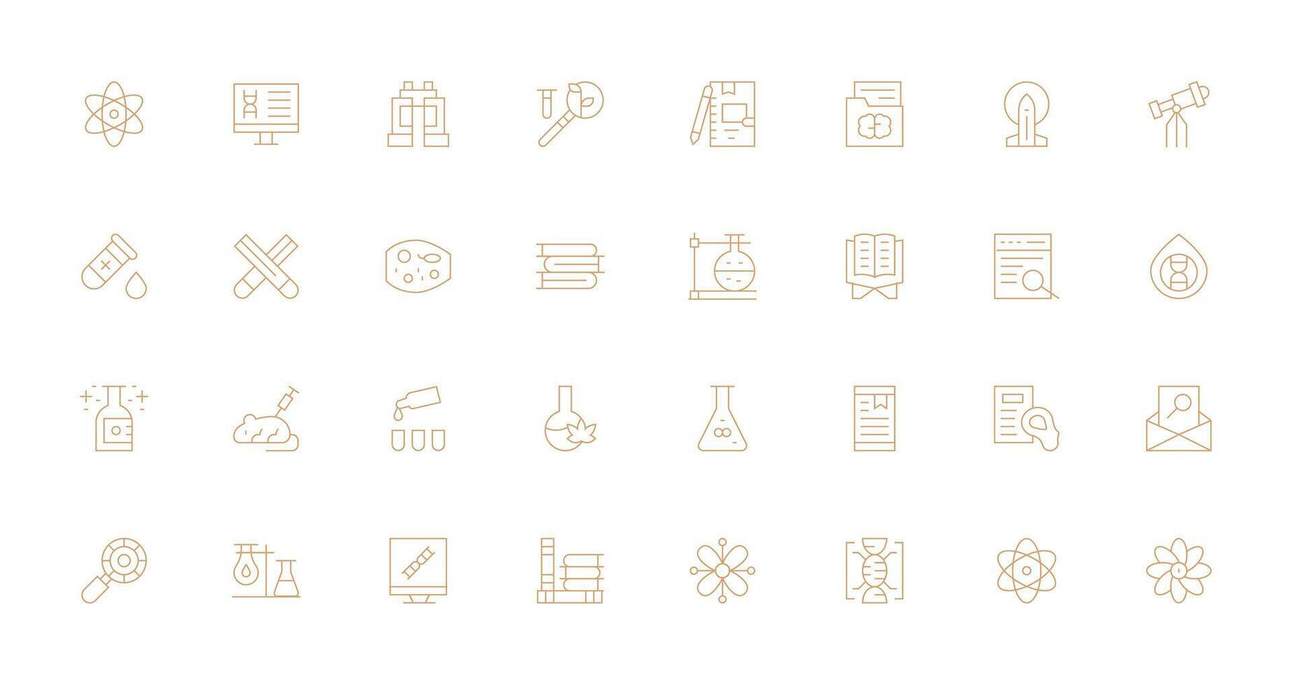 Thin Line Icons from Research Set with 32 Vectors Dashboard Icon Series